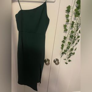 Green asymmetrical dress